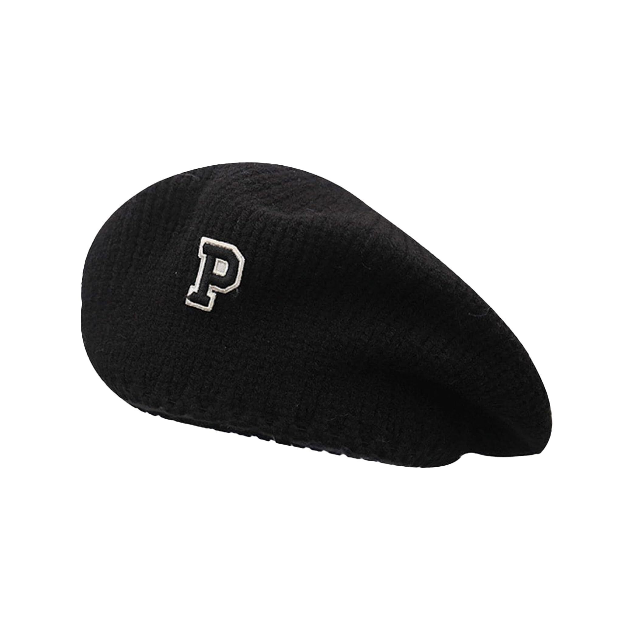 2518 Beret Hats For Women Men Warm Knit Beanie Cap P Patch